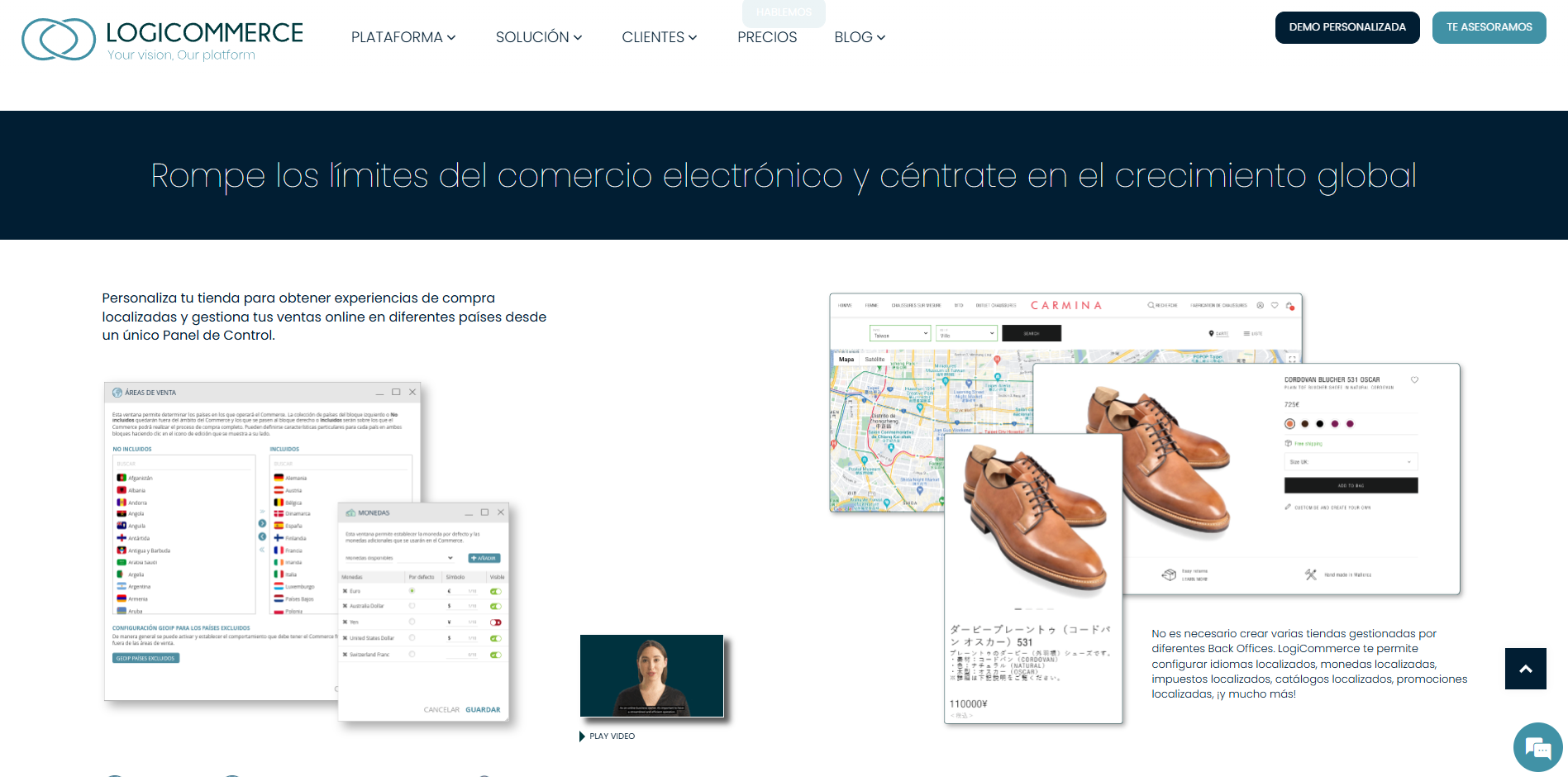 pantalla de ordenador donde se ve la integración con LogiCommerce Connect en su web