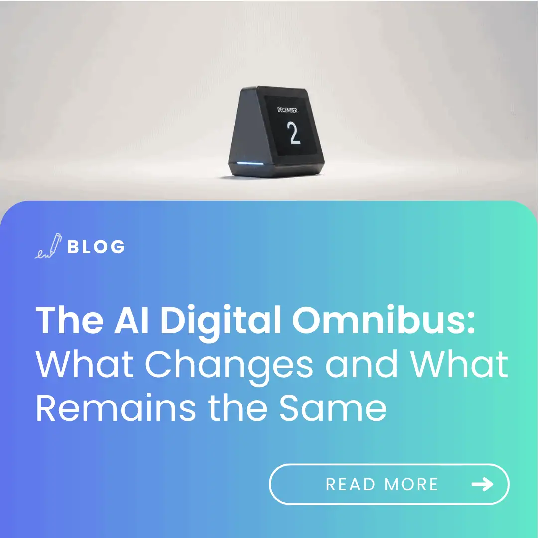 image with the title of the article. The AI Digital Omnibus: What Changes and What Remains the Same