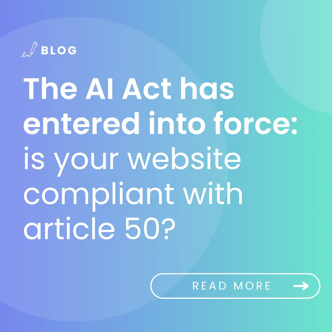 image with the article title: AI Act in force: Is your website compliant?